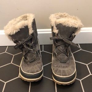 SOREL snow/rain boots with faux fur top